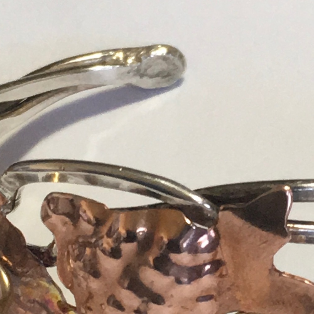Sterling Silver, Brass, and Copper Mixed Metal Cuff EUC - Picture 4 of 8